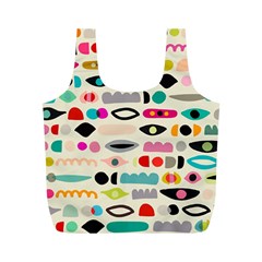 Scandinavian Folk Art Eye Spy Full Print Recycle Bag (m) by andStretch