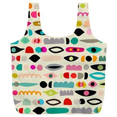 Scandinavian Folk Art Eye Spy Full Print Recycle Bag (xl) by andStretch