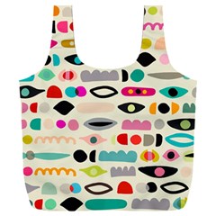 Scandinavian Folk Art Eye Spy Full Print Recycle Bag (xxl) by andStretch