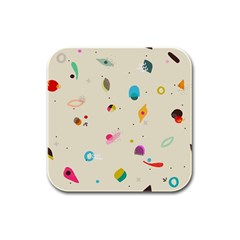 Dots, Spots, And Whatnot Rubber Square Coaster (4 Pack)  by andStretch