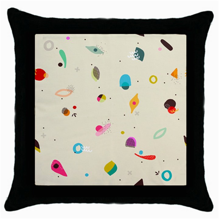 Dots, Spots, And Whatnot Throw Pillow Case (Black)