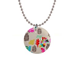 Scandinavian Foliage Fun 1  Button Necklace by andStretch