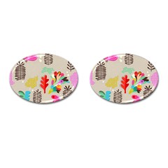 Scandinavian Foliage Fun Cufflinks (oval) by andStretch