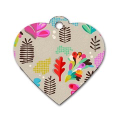 Scandinavian Foliage Fun Dog Tag Heart (one Side) by andStretch