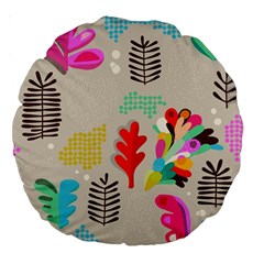 Scandinavian Foliage Fun Large 18  Premium Round Cushions by andStretch