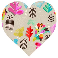 Scandinavian Foliage Fun Wooden Puzzle Heart by andStretch