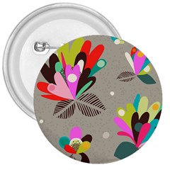 Scandinavian Flower Shower 3  Buttons by andStretch