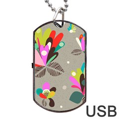 Scandinavian Flower Shower Dog Tag Usb Flash (two Sides) by andStretch