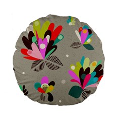 Scandinavian Flower Shower Standard 15  Premium Flano Round Cushions by andStretch