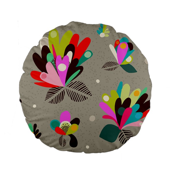 Scandinavian Flower Shower Standard 15  Premium Flano Round Cushions