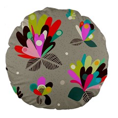 Scandinavian Flower Shower Large 18  Premium Flano Round Cushions by andStretch