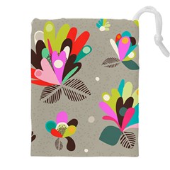 Scandinavian Flower Shower Drawstring Pouch (5xl) by andStretch