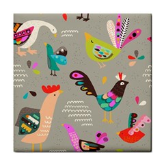 Scandinavian Birds Feather Weather Tile Coaster by andStretch