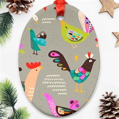 Scandinavian Birds Feather Weather Ornament (oval) by andStretch