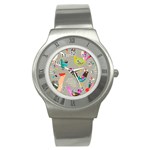 Scandinavian Birds Feather Weather Stainless Steel Watch Front