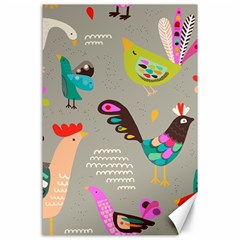 Scandinavian Birds Feather Weather Canvas 24  X 36  by andStretch