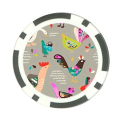 Scandinavian Birds Feather Weather Poker Chip Card Guard by andStretch