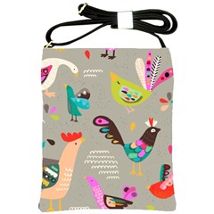 Scandinavian Birds Feather Weather Shoulder Sling Bag by andStretch