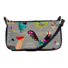 Scandinavian Birds Feather Weather Shoulder Clutch Bag by andStretch