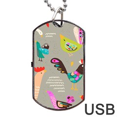 Scandinavian Birds Feather Weather Dog Tag Usb Flash (two Sides) by andStretch