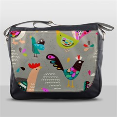 Scandinavian Birds Feather Weather Messenger Bag by andStretch