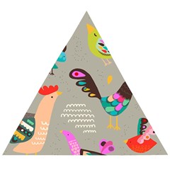 Scandinavian Birds Feather Weather Wooden Puzzle Triangle