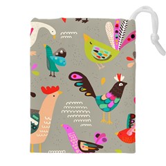 Scandinavian Birds Feather Weather Drawstring Pouch (5xl)