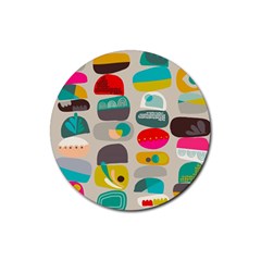 Scandinavian Balancing Act Rubber Coaster (round)  by andStretch