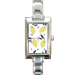 Laser Lemons Rectangle Italian Charm Watch by andStretch