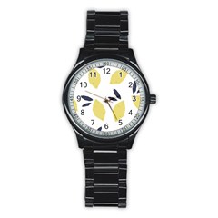 Laser Lemons Stainless Steel Round Watch by andStretch