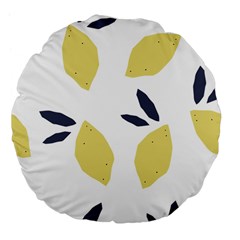 Laser Lemons Large 18  Premium Flano Round Cushions by andStretch