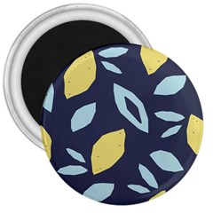 Laser Lemon Navy 3  Magnets by andStretch