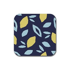 Laser Lemon Navy Rubber Coaster (square)  by andStretch