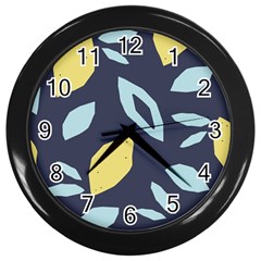 Laser Lemon Navy Wall Clock (black) by andStretch