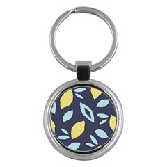 Laser Lemon Navy Key Chain (round) by andStretch