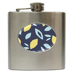 Laser Lemon Navy Hip Flask (6 Oz) by andStretch