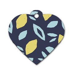 Laser Lemon Navy Dog Tag Heart (two Sides) by andStretch