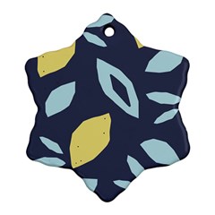 Laser Lemon Navy Snowflake Ornament (two Sides) by andStretch