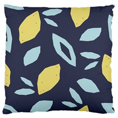 Laser Lemon Navy Standard Flano Cushion Case (one Side) by andStretch