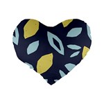 Laser Lemon Navy Standard 16  Premium Flano Heart Shape Cushions Back