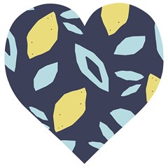 Laser Lemon Navy Wooden Puzzle Heart by andStretch