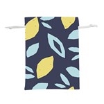 Laser Lemon Navy Lightweight Drawstring Pouch (M) Front