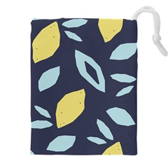 Laser Lemon Navy Drawstring Pouch (4xl)