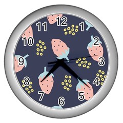 Strawberry Fields Wall Clock (silver) by andStretch