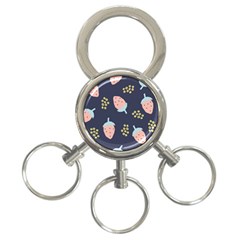 Strawberry Fields 3-ring Key Chain by andStretch