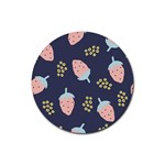 Strawberry Fields Rubber Round Coaster (4 pack)  Front