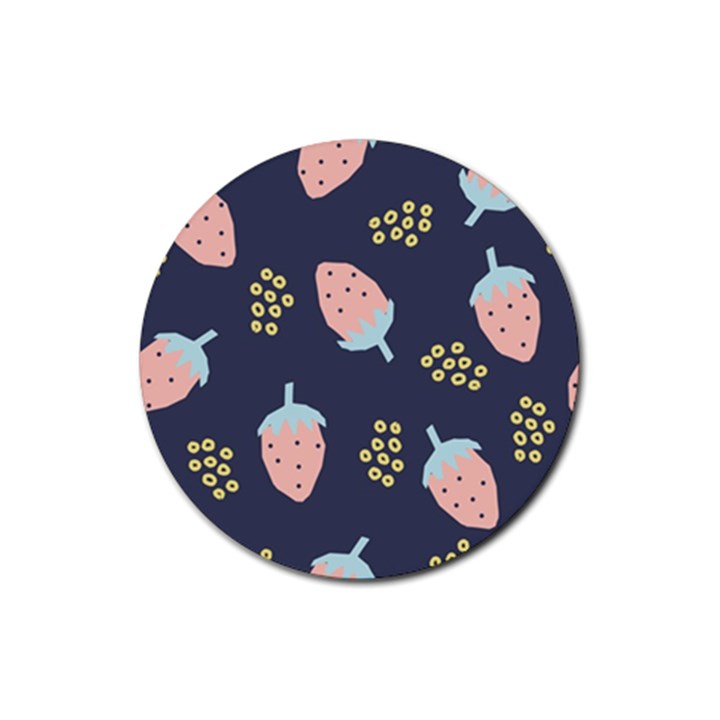 Strawberry Fields Rubber Round Coaster (4 pack) 