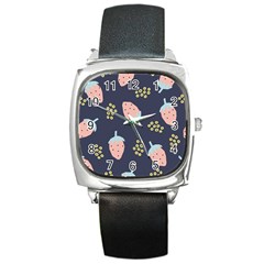 Strawberry Fields Square Metal Watch by andStretch