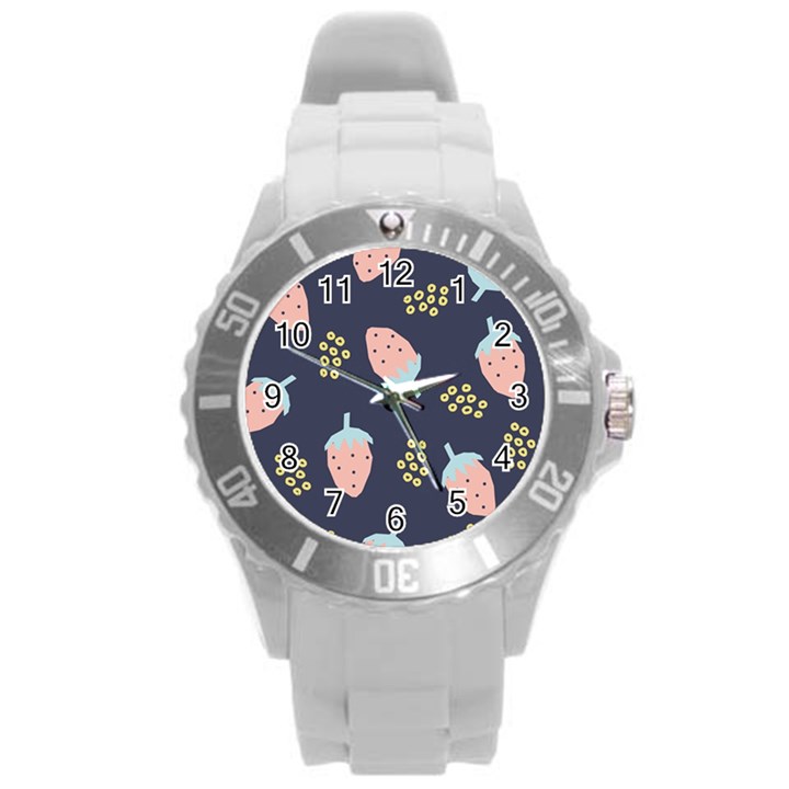 Strawberry Fields Round Plastic Sport Watch (L)