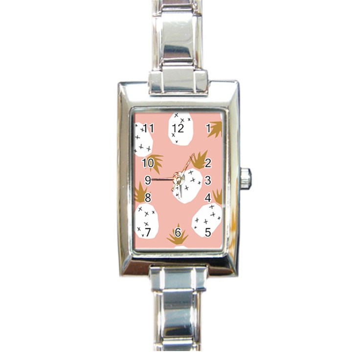 Pineapple Fields Rectangle Italian Charm Watch